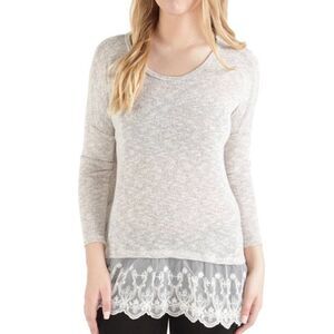 BNWT Moa Moa Knit Top with Lace Hem